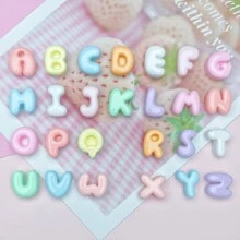 10/30/50pcs Mixed Multi-Color Resin Alphabet Letters, Flat Bottom, Mini ABCD English Style, For DIY Jewelry Making, Earrings, Phone Cases, Hair Accessories, Keychains, Charms Decoration