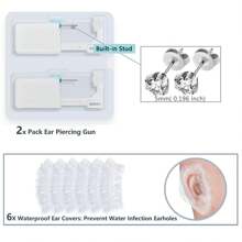 8 Stücke/Set Ohrring-Piercing-Kit, Einweg-Ohrring-Pistolen-Kit, Edelstahl mit Zirkonia Ohrring Stecker, Selbst Ohrring-Piercer-Kit für Zuhause mit Ohrring Stecker