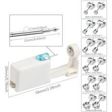 8 Stücke/Set Ohrring-Piercing-Kit, Einweg-Ohrring-Pistolen-Kit, Edelstahl mit Zirkonia Ohrring Stecker, Selbst Ohrring-Piercer-Kit für Zuhause mit Ohrring Stecker
