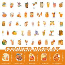 50 piezas de pegatinas impermeables de vinilo autoadhesivas de bebida de jugo de naranja, ideales para personalizar equipaje, botellas de agua, fundas de teléfonos móviles, laptops, patinetas, cascos, etc. - Naranja - Ver 3