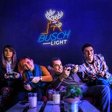 1pc Busch Light Signboards LED Neon Lighted Sign Acrylic Back Panel Neon Sign USB Dimmer Switch For Home Living Room Party Bar Club Wall Art Decor Night Lamps Signboards LED Signs - BUSCH LIGHT Deer[40*36] - View 7