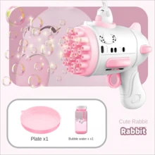 Đồ chơi máy thổi bong bóng điện cầm tay bền bỉ với họa tiết phi hành gia và thỏ dễ thương, quà tặng khi đi du lịch, tiệc ngoài trời - Nhiều màu - Xem 6