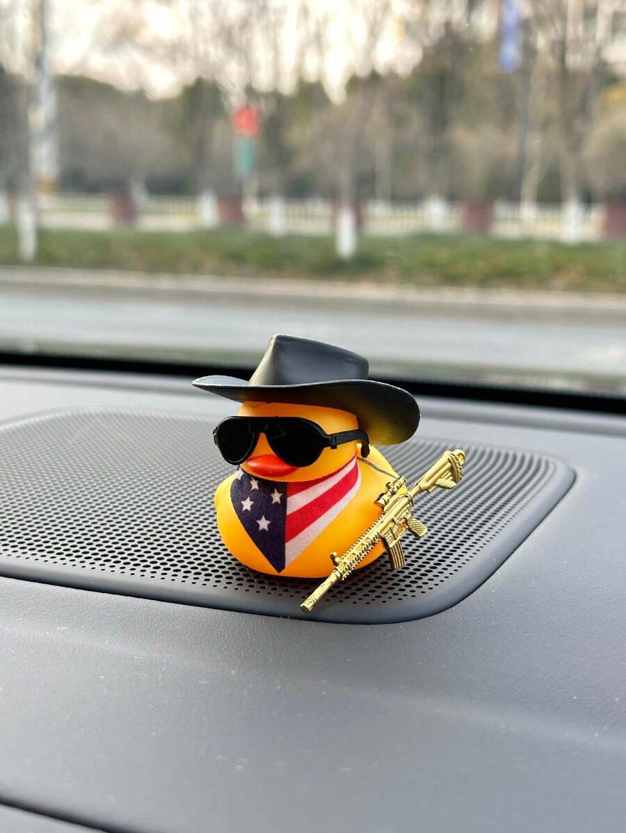 1 pieza adorna lindo con forma de pato para el tablero del automóvil, accesorio para el interior del coche - Multicolor - Ver 1