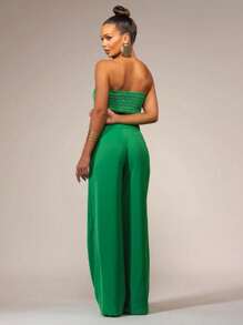Women Two-Piece Outfits - Dark Green - View 2