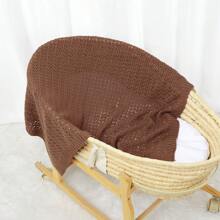 1pc Solid Color Knitted Baby Blanket, Multi-Functional Infant Stroller Blanket And Swaddling Blanket Love Valentine