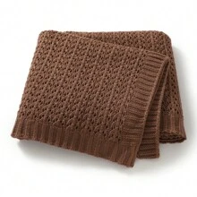 1pc Solid Color Knitted Baby Blanket, Multi-Functional Infant Stroller Blanket And Swaddling Blanket Love Valentine