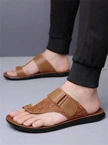 2024年夏季新款男士戶外拖鞋，萬用沙灘涼鞋，時尚休閒柔軟底防滑拖鞋 - 棕色 - 查看 7