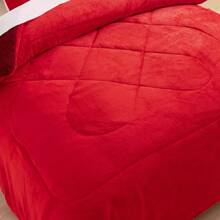JML Micromink Sherpa Comforter Set - Comforter, Soft Bedding Comforter Sets For All Seasons, Winter Comforter Set, Comforter Pillow Sham Christmas Gift - 純紅色 - 查看 2