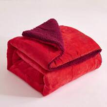 JML Micromink Sherpa Comforter Set - Comforter, Soft Bedding Comforter Sets For All Seasons, Winter Comforter Set, Comforter Pillow Sham Christmas Gift - 純紅色 - 查看 4