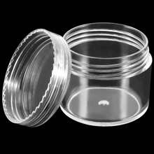 12 Pieces Round Pot Jars Plastic Cosmetic Containers Set With Lid For Liquid Creams Sample  Reusable, Refillable Transparent Cosmetic Containers For Bath Salts, Cosmetics, Powders, Beauty Product And Small Accessories