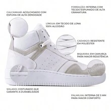 TENIS PRETO UNISSEX CASUAL ADULTO BIA SHOES NC85 - Branco - Visão 3