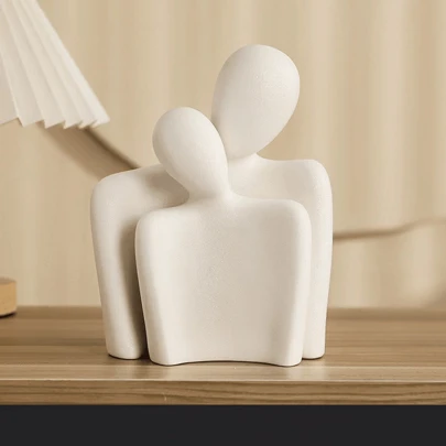Notakia 拥抱情侣树脂雕塑，激情爱情雕像浪漫雕塑家居装饰现代办公室书架桌面装饰（2 件套白色）最佳礼物