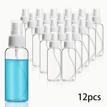 3/6/12入組便攜式旅行噴霧瓶，2.7盎司細噴霧清晰噴霧瓶，可裝填酒精噴霧器，液體容器旅行配件