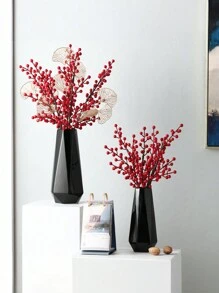 1 个塑料花瓶，牢不可破的花瓶创意家居装饰适用于婚礼派对节日、装饰品、礼品、家居装饰、万圣节装饰、装饰品、厨房装饰 - 黑色 - 查看 4