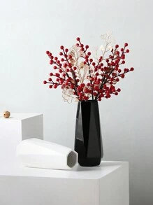 1 个塑料花瓶，牢不可破的花瓶创意家居装饰适用于婚礼派对节日、装饰品、礼品、家居装饰、万圣节装饰、装饰品、厨房装饰 - 黑色 - 查看 7