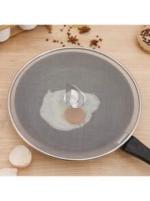 Premium Stainless Steel Splatter Screen - Fine Mesh Grease Guard For Air Fryer And Pan - Non-Stick, Easy Clean Design - Essential Kitchen Tool For, Mess-Free Cooking,Kitchen,Summer Beach Party,Food,Camping,Organizer,Room Decor,Kitchen Items. - Silver - View 5