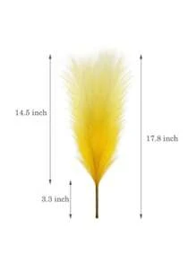 5Pcs 19" Artificial Pampas Grass Faux Reed Grass, Beautiful Reed Flower With Fluffy Stems Reed For Wedding, Bouquet Arrangements Home Decor Artificial Fluffy Pompas Grass Fake Pampas Grass  Branches For Wedding Party Bedroom Boho Home Decor For Wedding Decoration, Valentine's Day Decor, Birthday Decor, Anniversary Decor, Holiday Decor, Graduation Decoration, Party Decor Spring Decoration - 紅色 - 查看 3