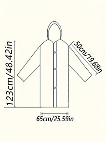 1 pieza De Campera Impermeable de EVA Blanco Grueso para Días Lluviosos, Campera Impermeable Reutilizable para Adultos, Muy Liviana y Elegante - Blanco - Ver 7