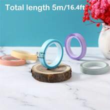 5/10 rollos de pestañas de índice fluorescentes y transparentes, tiras resaltadoras impermeables, adecuadas para marcadores de libros, notas, codificación de índices, pestañas de página (5m*6mm)