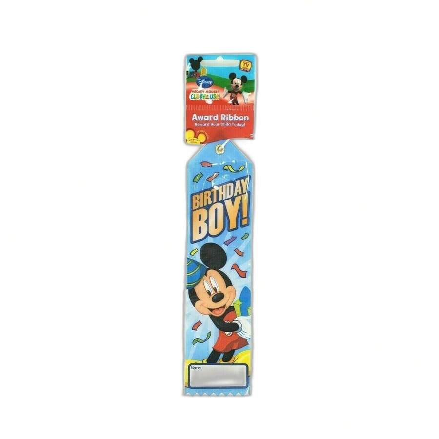 Disney Birthday Boy! Mickey Mouse Award Ribbon (Blue) - Cadet Blue - View 1