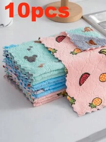 20 pièces/10 pièces/5 pièces/1 pièce Torchons de vaisselle ménagers, linges absorbants et non pelucheux, torchons de nettoyage ménagers épaissis sans huile, et linges de nettoyage de sol sont essentiels pour les appartements, la cuisine, la salle de bain, la maison et les fournitures ménagères