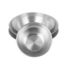 Juego de vajilla para exteriores, 4 piezas de tazones y platos de acero inoxidable, platos para barbacoa y buffet - Plateado - Ver 4