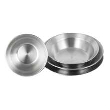 Juego de vajilla para exteriores, 4 piezas de tazones y platos de acero inoxidable, platos para barbacoa y buffet - Plateado - Ver 2
