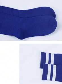 1 Pair Professional Children's Soccer Socks, Thin & Breathable Sports Socks For Boys & Girls - Blue - View 3