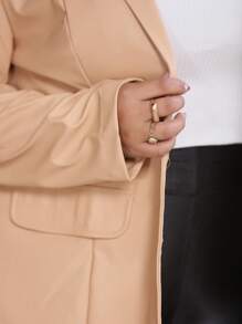 Plus Size Coats - Beige - View 4