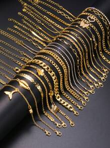 17pcs Fashionable Heart, Water Drop Rhinestone, Butterfly, Fish Tail, Seashell, Metal Multi-Element Anklets Set, For Women To Wear In Layers For Beach Vacation, Party, Date, Gift Or Everyday Wear - 17pcs-5624701+51366+5621401HB+5592002HB+5834101 - View 18