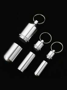 1pc Aluminum Alloy Pill Storage Box, Modern Multifunction Medicine Storage Box For Home - Silver - View 5