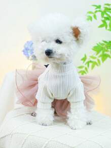 1入寵物服裝，可愛的公主裙適用於小型和中型犬貓，安娜蓬蓬裙 - 白色 - 查看 7