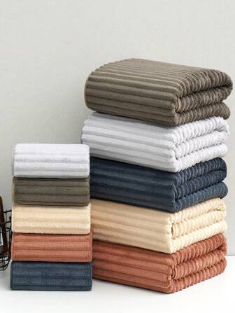 1pc Oversized Rectangular Polyester Bath Towel, 90 X 170 Cm Or 34 X 75 Cm Small Hand Towel, Absorbent, Quick Drying, Soft, Suitable For Bathroom, Travel, Gifts, Gym, Beach, Hotel, Salon, Outdoor, Unisex, All Season