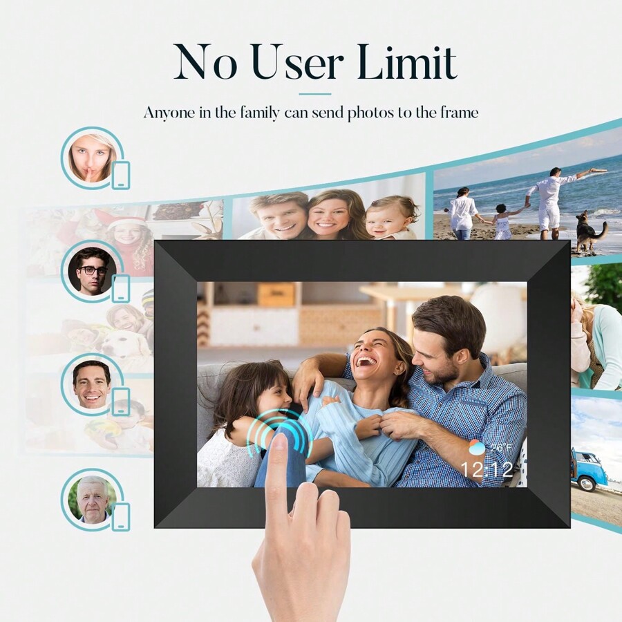 Frameo Digital Picture Frame WiFi 10.1 Inch HD IPS Touch Screen 32GB