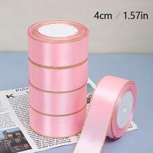 4cm Double Gold-Edged Satin Ribbon For Cake Favor Boxes Packaging Decoration, Wedding Party Ribbon - Multicolor - View 5