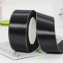 4cm Double Gold-Edged Satin Ribbon For Cake Favor Boxes Packaging Decoration, Wedding Party Ribbon - Multicolor - View 7