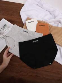 Set de 6 bragas diarias para mujer, cómodas y suaves, con estampado de letras coloridas