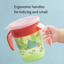 Children's 360 Magic Water Cup Portable Drinking Cup With Sealed Leak-Proof Lid, Handle, And Large Caliber, For Toddlers And Infants To Learn Drinking