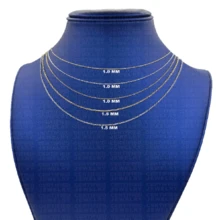 18K Solid Gold Diamond Cut Cable Chain Necklace, 16"- 18" Inch, Gold Chain, 1.0mm- 2.0mm Wide Extendable Necklace Woman - 1.0mm Rose Gold - View 2