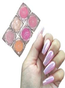 Kit With 6 Mirrored Chrome Powder Pots For Shiny Nails FJ7704/V60/FJ7706/V59/V62/V56 - 銅色 - 查看 4