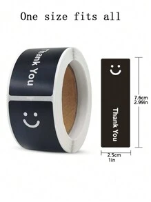 1卷謝謝您的禮物裝飾貼紙貼紙 - 黑色 - 查看 2