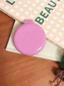 1pc Macaron Color Folding Comb Mirror, Multifunctional Dual-Use Mirror,Makeup,Cheap,Room Decor,Vanity,Travel,Bedroom,Makeup Accessories,Mirror,Vanity Mirror - Pink - View 7