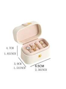 CASEGRACE 1 pièce Boîte à bijoux de voyage en PU, étui à bijoux pour femmes, organisateur portable | Petit étui à bijoux | Cadeau d'anniversaire pour femmes, cadeau pour petite amie, support à bijoux multi-grille, retour à l'école