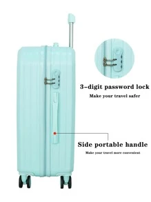 Wodoodporna, trwała walizka o dużej pojemności 20/22/24/26 cali, uniwersalna, wyciszona, czterokołowa walizka, walizka na kółkach, dla kobiet i mężczyzn w szkole, może być używana jako prezent, dobry gadżet podróżny, który uwalnia ręce, miękka guma, dłoń ugniatająca, nie uciska dłoni, łatwa do podnoszenia i noszenia, brzuch - Niebieski - Zobacz 2