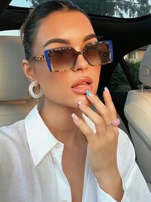 1/2/3 paires de lunettes de soleil acryliques de style bohème à la mode pour femmes, convenant aux sorties quotidiennes et à la tenue décontractée, polyvalentes et élégantes, idéales pour les sorties en famille, les voyages, les vacances à la plage, les activités de plein air, etc. - Multicolore - Voir 13