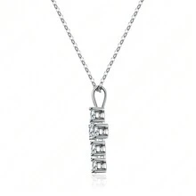 1 Máy Tính Nữ Mặt Dây Chuyền Vòng Cổ, S925 Chất Liệu Bạc, VVS1 Đá Moissanite Chữ Thập Hình Mặt Dây Chuyền Kim Cương Giả, Trang Sức Cô Dâu - 3 cara - Xem 4