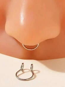 Fake Nose Ring For Women Men Clip On Nose Ring Fake Piercing Stainless Steel Geometric Nose Rings Jewelry Gifts For Women Men Teen Boys Girls - Fake Nose Ring - View 2