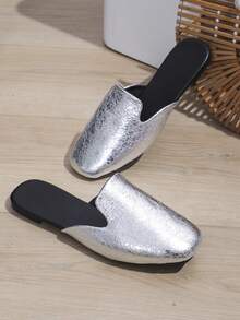 2024 New Style Women's Flat Head Indoor/Outdoor All-Match Plus-Size Sandals, Perfect For Commercial Import/Export - Silver - View 5