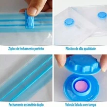 套装 10 件真空衣物收纳袋 60 X 80 厘米+泵 万圣节装饰 万圣节服装 秋季装饰 节日装饰 - 藍白色 - 查看 3