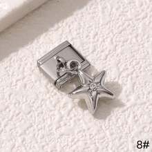 1pc Exquisite Y2K Style Italian Pendant With Gold/Silver Inlaid Cubic Zirconia, Bowknot, Teardrop, Planet, Paw, Star, Etc. - Ideal For DIY Bracelets And Gifts - Multicolor - View 17